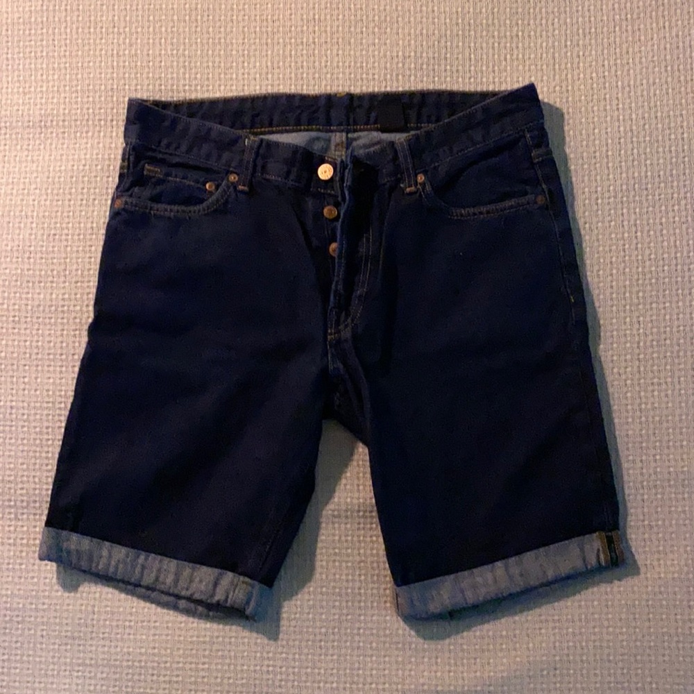 Men’s Dark Blue H&M Jean Shorts W32 Slim
